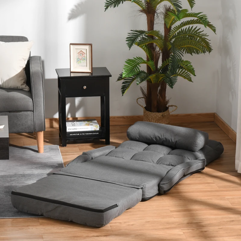 HOMCOM Fotoli Pat reglabil pe 5 nivele 78x62x70cm, gri(m-9)