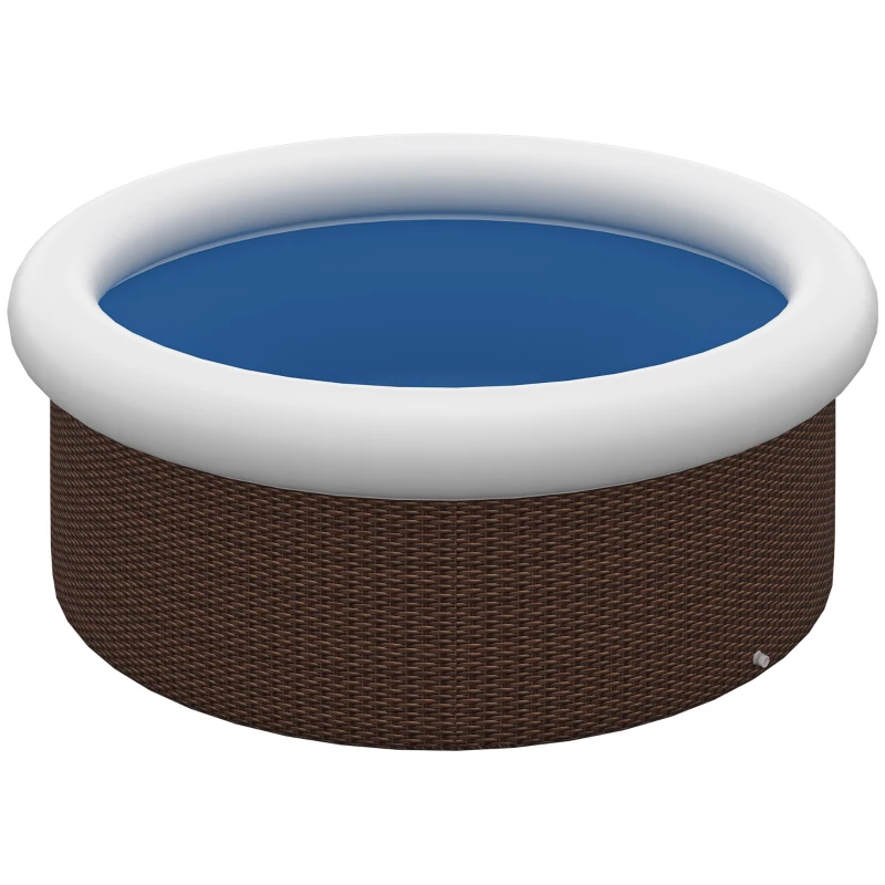 Outsunny Basen nadmuchiwany, dla 5 osób, szybki montaż, wytrzymały materiał, brązowy, Ø300 x 76W cm