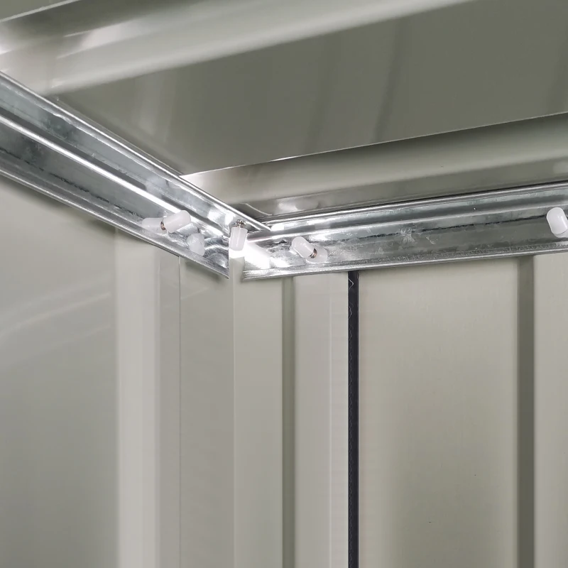 Outsunny 5ft x 3ft Garden Storage Shed, Outdoor Metal Shed with Sloped Roof, Lockable Door for Tools, Equipment, Green