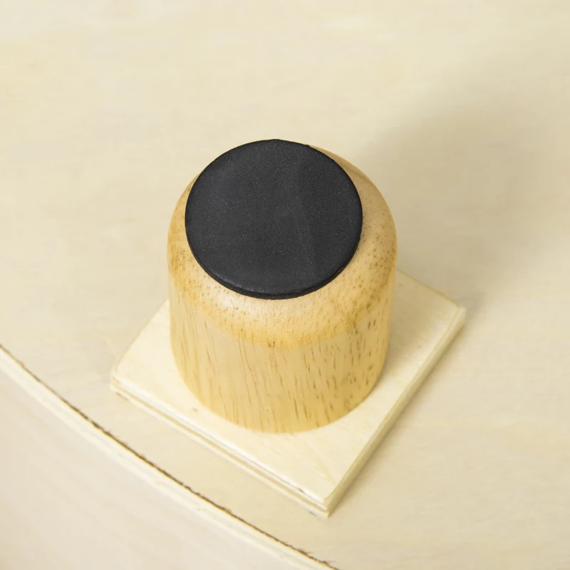 PawHut Cama de Madera para Perros Gatos Sofá Redondo para Mascotas Pequeñas con Cojín Acolchado y Patas Ø59x23,5 cm Natural