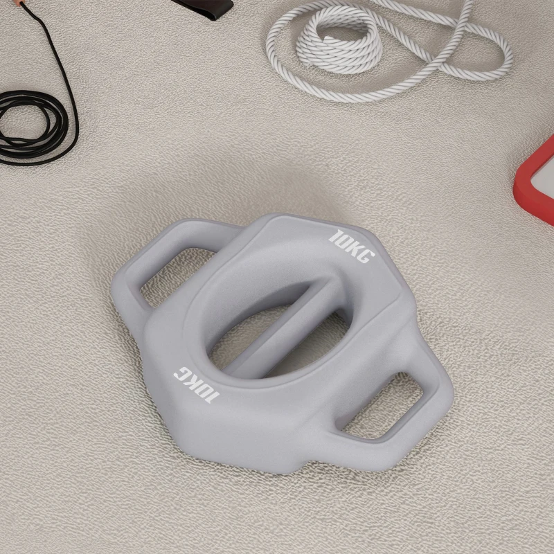 SPORTNOW Multifunkcyjna hantelka 3w1, 10 kg, antypoślizgowa, bezwonna, pokrycie z tworzywa sztucznego, rdzeń z żeliwa, szary