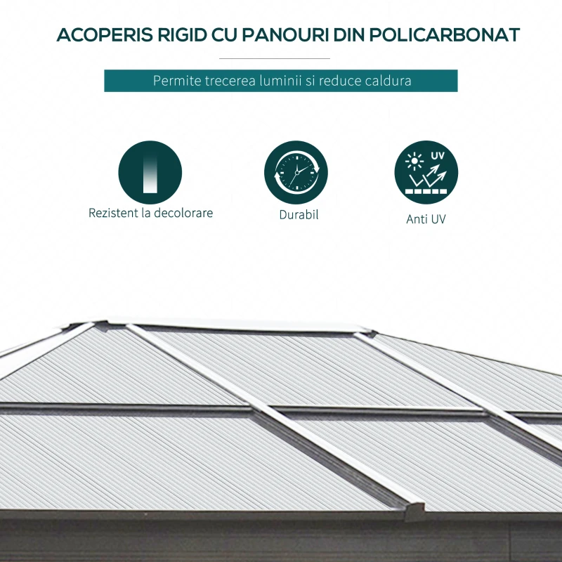 Outsunny Pavilion Lux 300×360×265 cm – Cort Gradina din Aluminiu