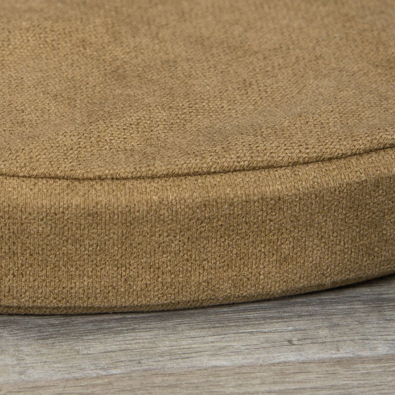 PawHut Cama de Madera para Perros Gatos Sofá Redondo para Mascotas Pequeñas con Cojín Acolchado y Patas Ø59x23,5 cm Natural