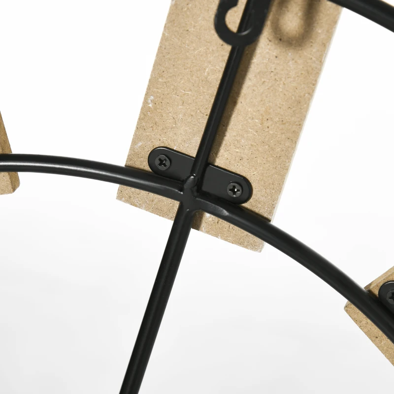 HOMCOM Reloj de Pared Silencioso de Ø60 cm Reloj de Pared de Metal y Madera  sin Tictac Estilo Moderno Multicolor