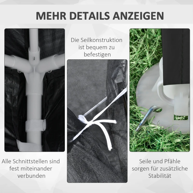 Outsunny Pawilon Namiot Ogrodowy 3 x 3 m Pawilon, odporny na warunki atmosferyczne, składany, 395cm x 295cm x 255 cm, Czarny