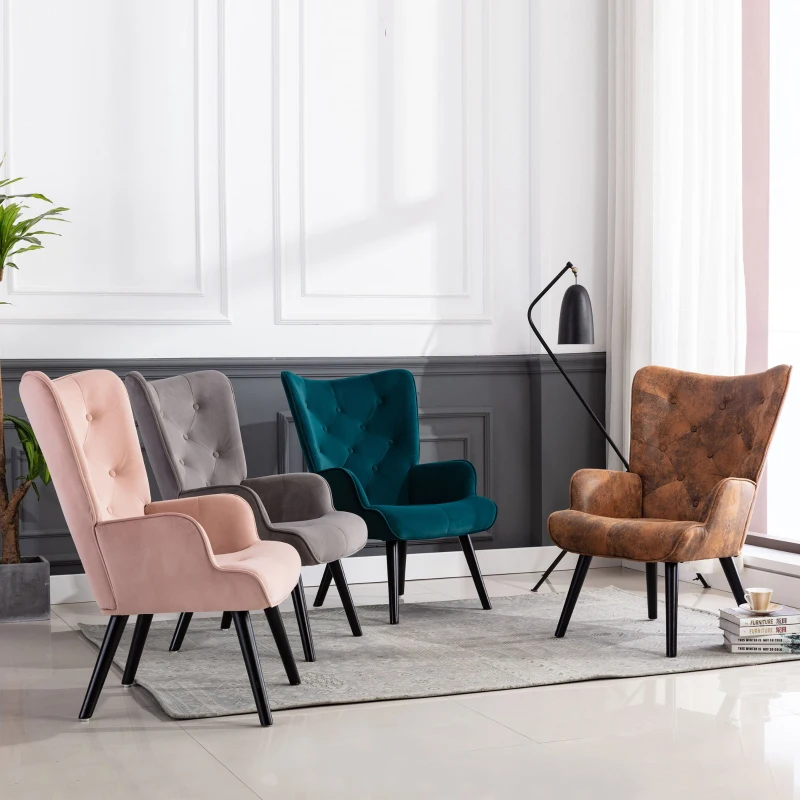 Fauteuil Relax Moderne capitonné pour Salon et Chambre à Coucher , Marron