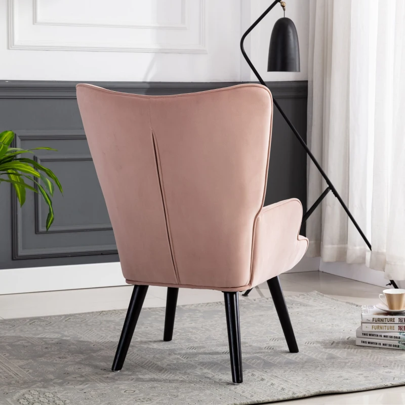 Fauteuil Relax Moderne capitonné pour Salon et Chambre à Coucher - Confort et Style en Velours, Rose