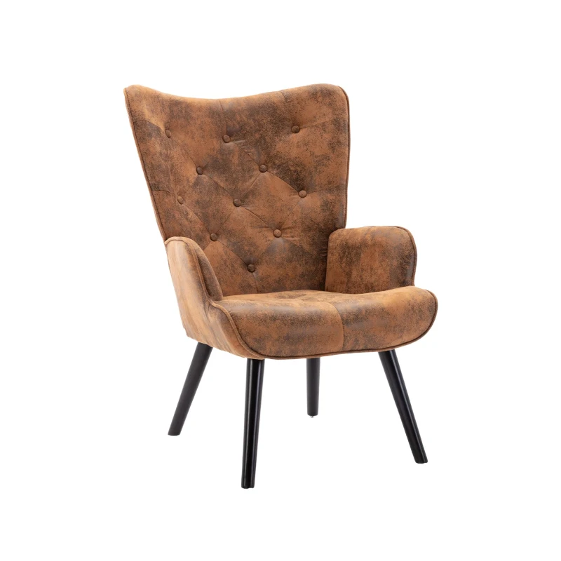 Fauteuil Relax Moderne capitonné pour Salon et Chambre à Coucher , Marron