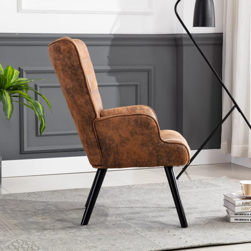Fauteuil Relax Moderne capitonné pour Salon et Chambre à Coucher , Marron