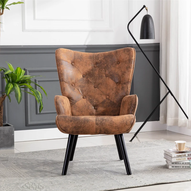 Fauteuil Relax Moderne capitonné pour Salon et Chambre à Coucher , Marron