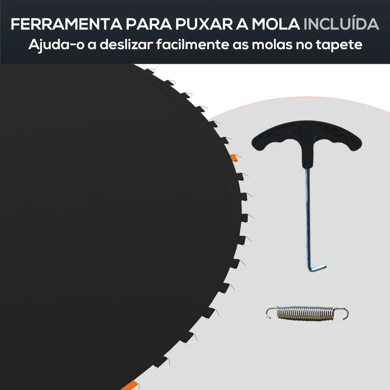 SPORTNOW Tapete de Substituição para Trampolim Redondo Ø323 cm Tapete para Trampolim de 12 Pés Anti-UV Preto