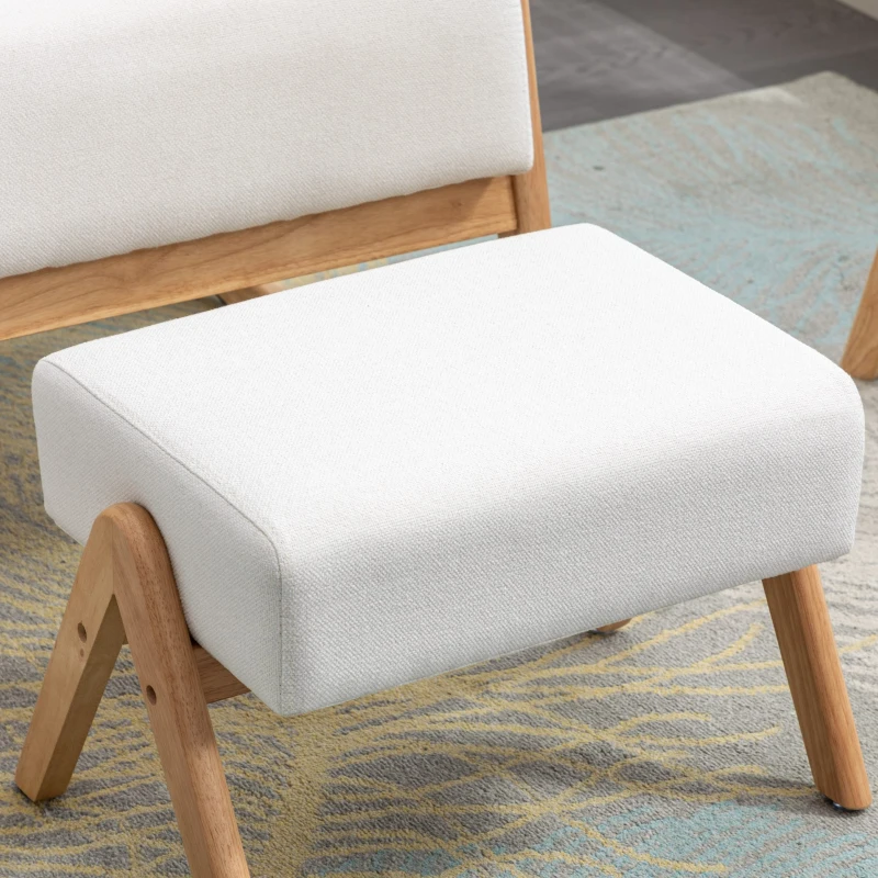 Poltrona a Dondolo Ergonomica con Poggiapiedi per Soggiorno e Salotto, Beige