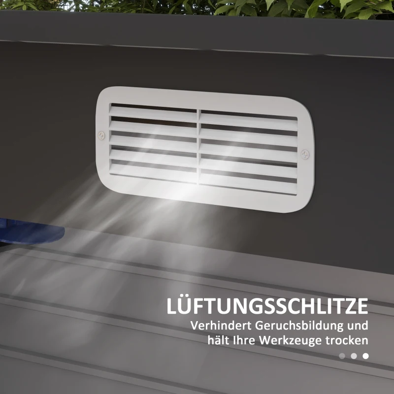 Outsunny Szopa ogrodowa stalowa, szopa na narzędzia, podwójne drzwi, 249D x 121S x 166/183Wcm, Szary