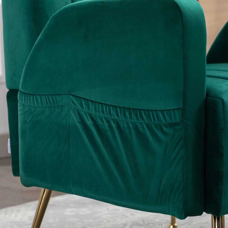 Poltrona da Relax con Piedi Dorati, Design Elegante e Modernoper Soggiorno e Salotto, Smeraldo