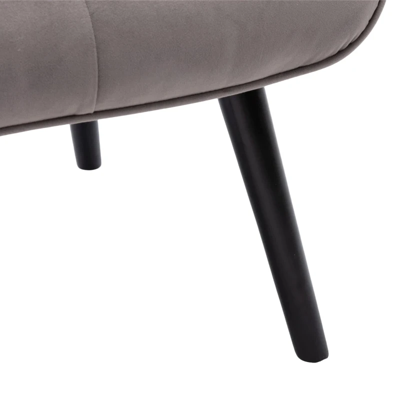 Fauteuil Relax Moderne capitonné pour Salon et Chambre à Coucher - Confort et Style en Velours, Gris