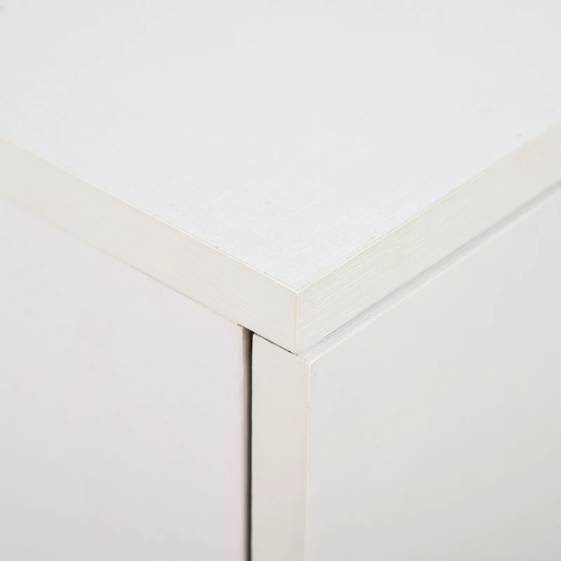 HOMCOM Mobile TV Moderno Multiuso in Legno con 4 Ruote e Freni, 2 Ante con 2 Ripiani, 60x35x65 cm, Bianco