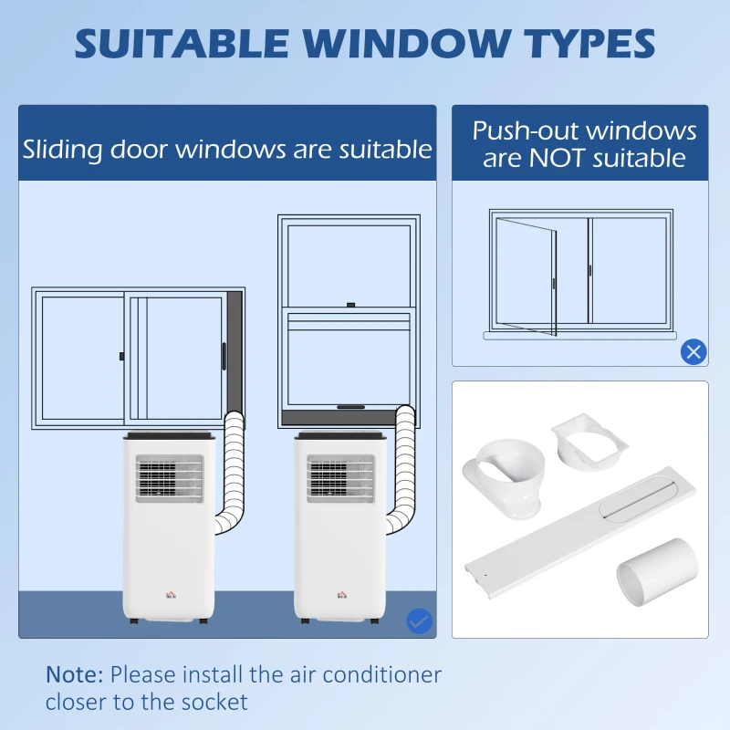 Aparat portabil de aer condiționat HOMCOM de 7.000 BTU