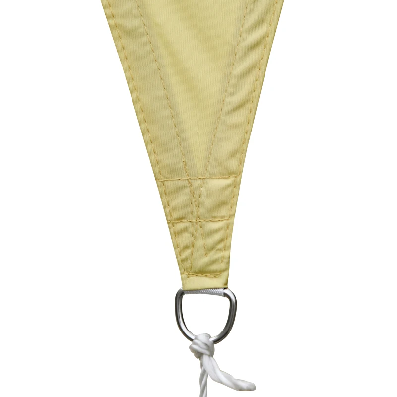 Outsunny Vela de Sombra Triangular 6x6x6 m Toldo Vela de Poliéster com Proteção UV Aneis em Forma de D e Cordas para Jardim Pátio Piscina Areia