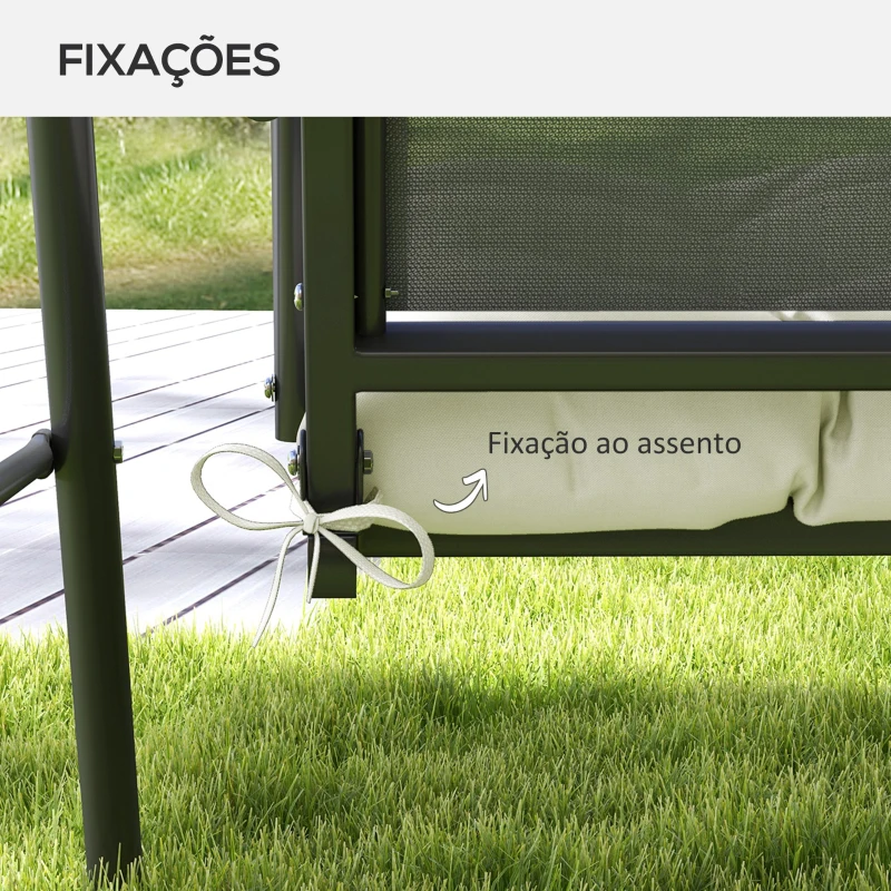 Outsunny Almofada para Banco 128x48x8 cm Almofada para Banco de Jardim Impermeável e Proteção UV 50+ para Jardim Terraço Creme