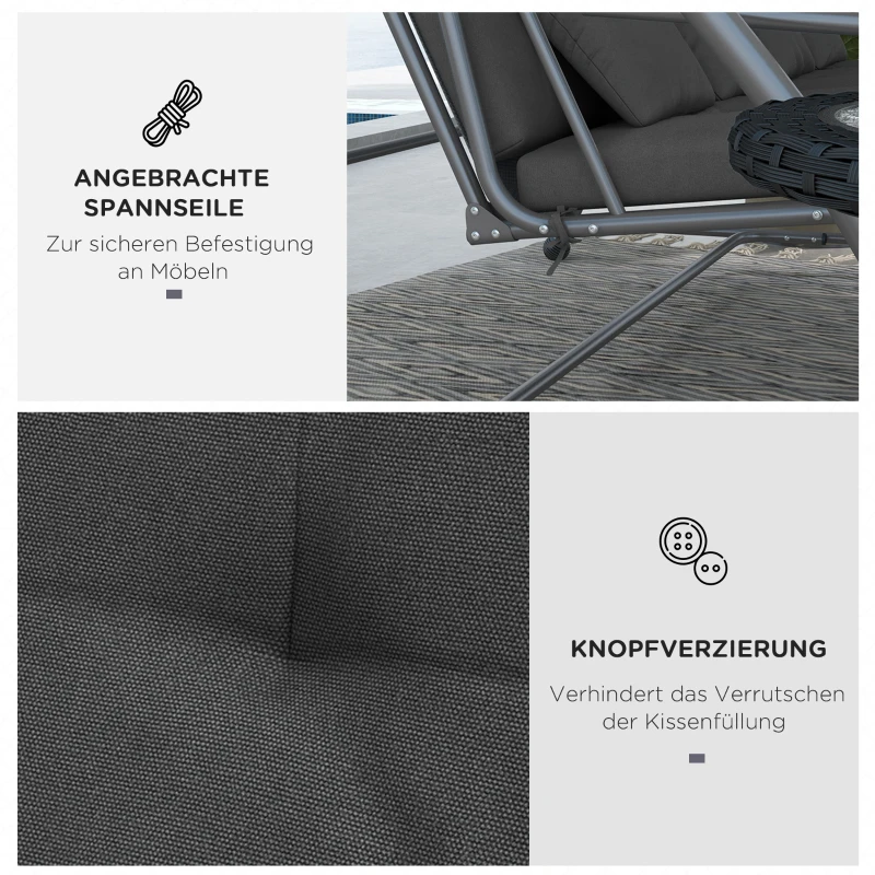 Poduszka Outsunny do huśtawki ogrodowej 170 x 100 x 8 cm, Ciemnoszary