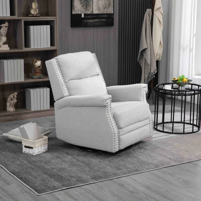 Fauteuil relax inclinable pivotant à 360 degrés pour un confort total dans le Salon, la Chambre à Coucher, le Bureau, Gris