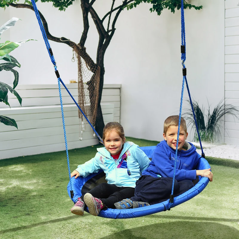 HOMCOM leagan rotund pentru copii, 100x180 cm, albastru