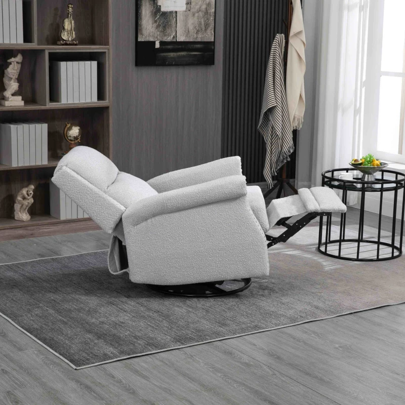 Fauteuil relax inclinable pivotant à 360 degrés pour un confort total dans le Salon, la Chambre à Coucher, le Bureau, Gris