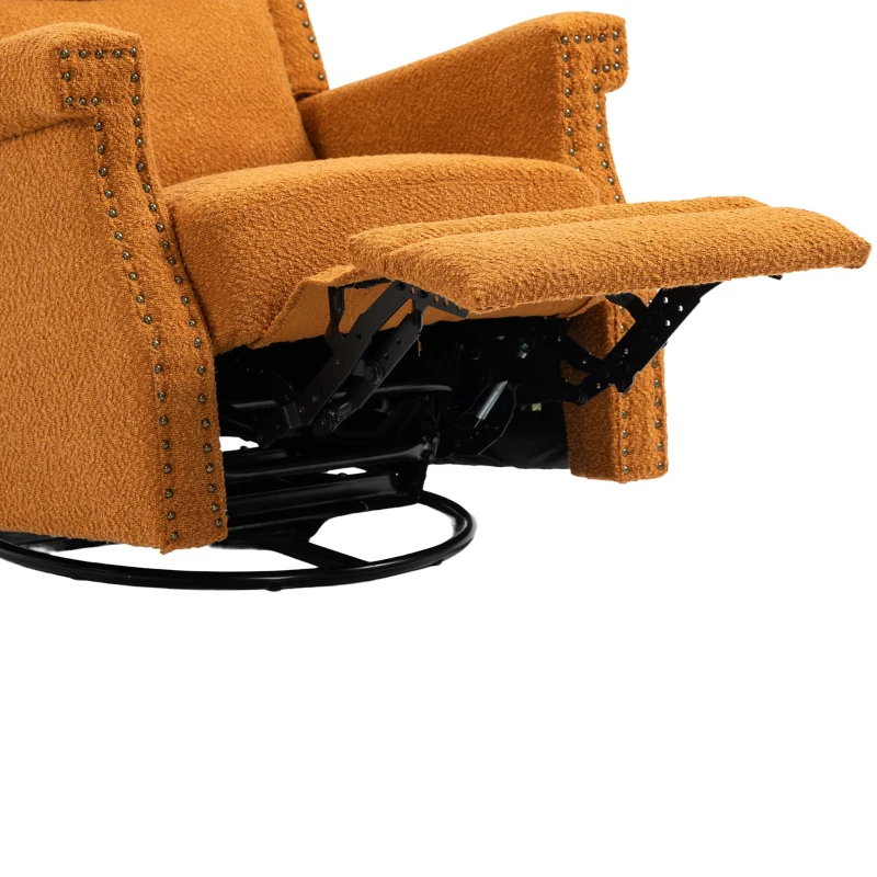 Fauteuil relax inclinable pivotant à 360 degrés pour un confort total dans le Salon, la Chambre à Coucher, le Bureau - Fauteuil Relaxation et Lounge, Orange