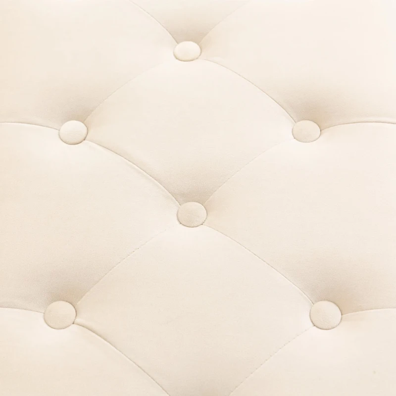 Pouf Contenitore Imbottito, Panca Fine Letto Elegante per Soggiorno e Camera da Letto, Beige
