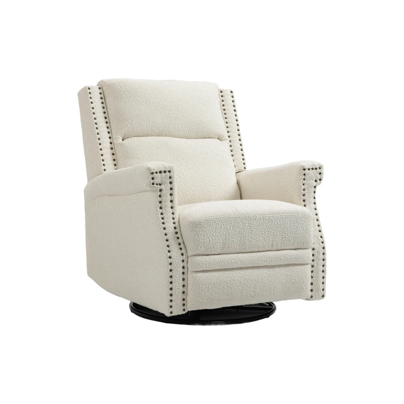 Fauteuil relax inclinable pivotant à 360 degrés pour un confort total dans le Salon, la Chambre à Coucher, le Bureau, Beige