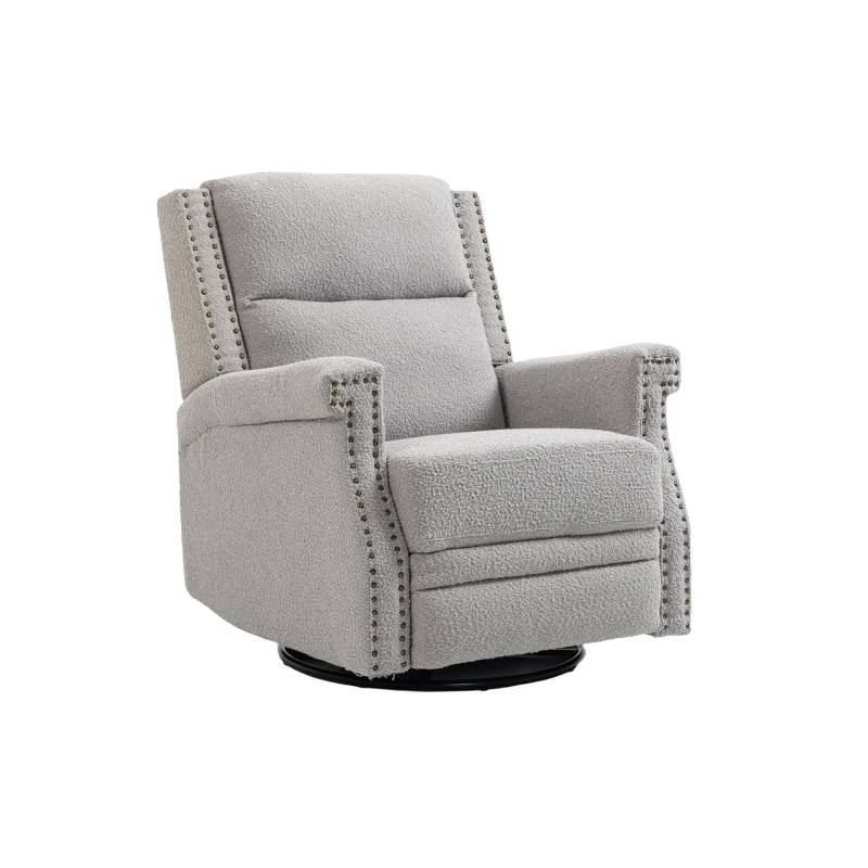 Fauteuil relax inclinable pivotant à 360 degrés pour un confort total dans le Salon, la Chambre à Coucher, le Bureau, Gris
