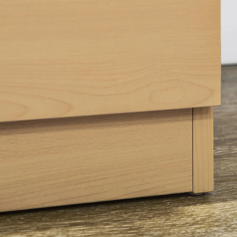 HOMCOM Cassettiera Salvaspazio in Legno,  Comò con 4 Cassetti per Camera da Letto, Rovere, 72x33.5x67cm