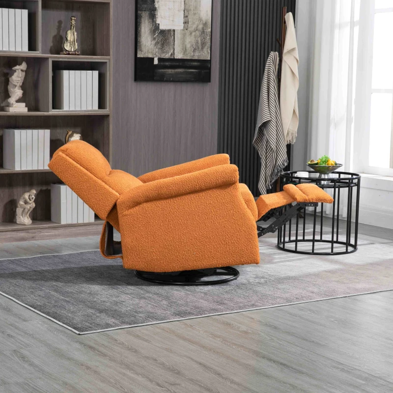Fauteuil relax inclinable pivotant à 360 degrés pour un confort total dans le Salon, la Chambre à Coucher, le Bureau - Fauteuil Relaxation et Lounge, Orange