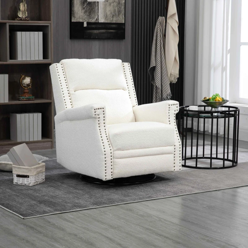 Fauteuil relax inclinable pivotant à 360 degrés pour un confort total dans le Salon, la Chambre à Coucher, le Bureau, Beige
