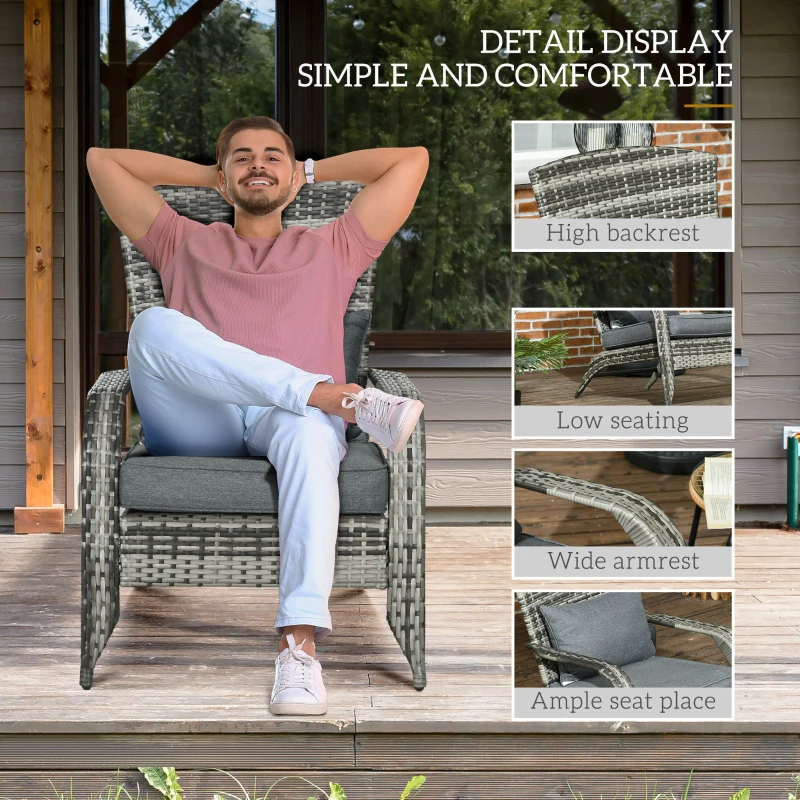 Outsunny Scaun Rachita Adirondack pentru Gradina, Gri