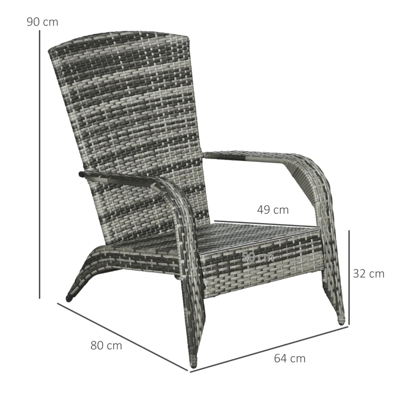 Outsunny Scaun Rachita Adirondack pentru Gradina, Gri