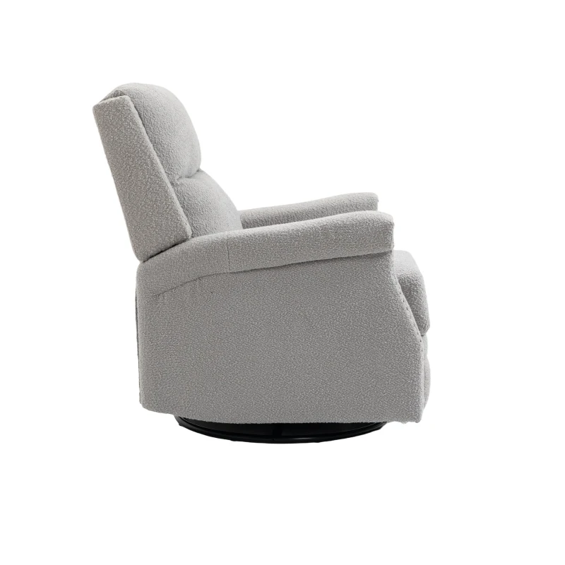 Fauteuil relax inclinable pivotant à 360 degrés pour un confort total dans le Salon, la Chambre à Coucher, le Bureau, Gris