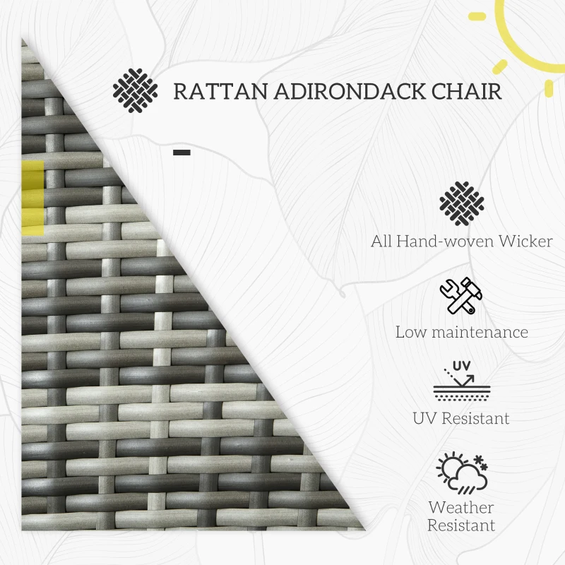 Outsunny Scaun Rachita Adirondack pentru Gradina, Gri