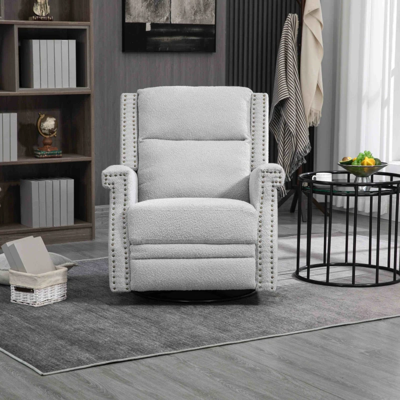 Fauteuil relax inclinable pivotant à 360 degrés pour un confort total dans le Salon, la Chambre à Coucher, le Bureau, Gris