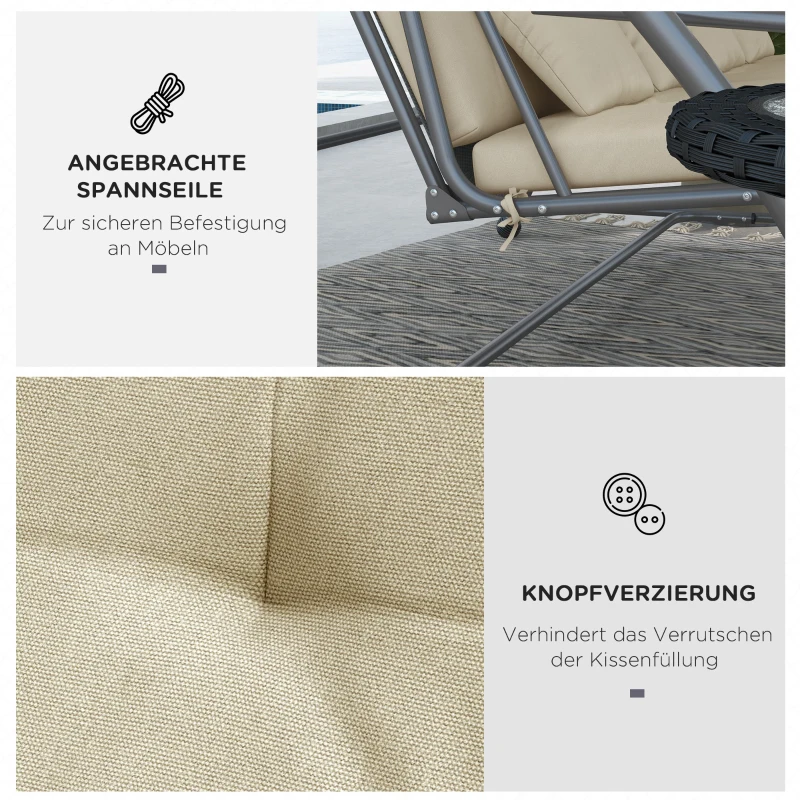 Zestaw poduszek siedziska Outsunny 170 cm do huśtawki Hollywood, beżowy