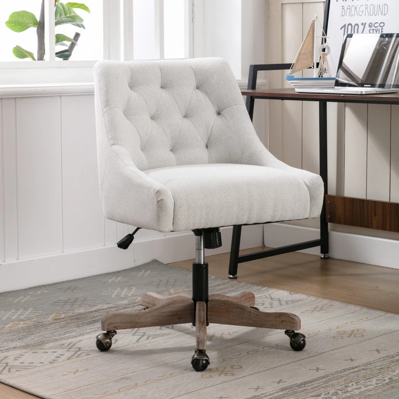 Fauteuil de relaxation Confortable et Design - Pivotant, Moderne pour Salon et Bureau avec Matériaux de Haute Qualité, Beige