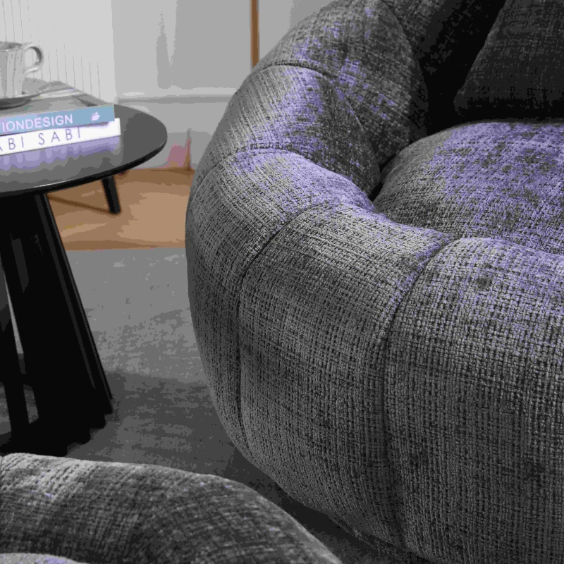 Poltrona Sacco Girevole Rotonda Confortevole, Divano Super Morbido con Rotazione a 360° e Schiuma Memory ad Alta Densità per Soggiorno e Camera da Letto, Grigio