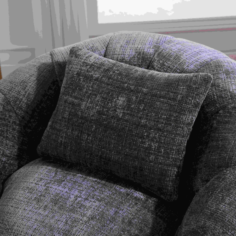 Poltrona Sacco Girevole Rotonda Confortevole, Divano Super Morbido con Rotazione a 360° e Schiuma Memory ad Alta Densità per Soggiorno e Camera da Letto, Grigio