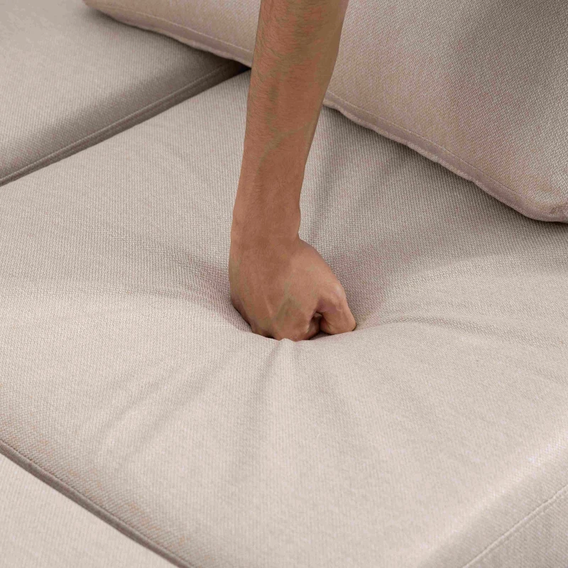 Canapé modulaire en forme de U avec espace de rangement, pouvant être assemblé à volonté en canapé-lit double, salon extra large, Beige