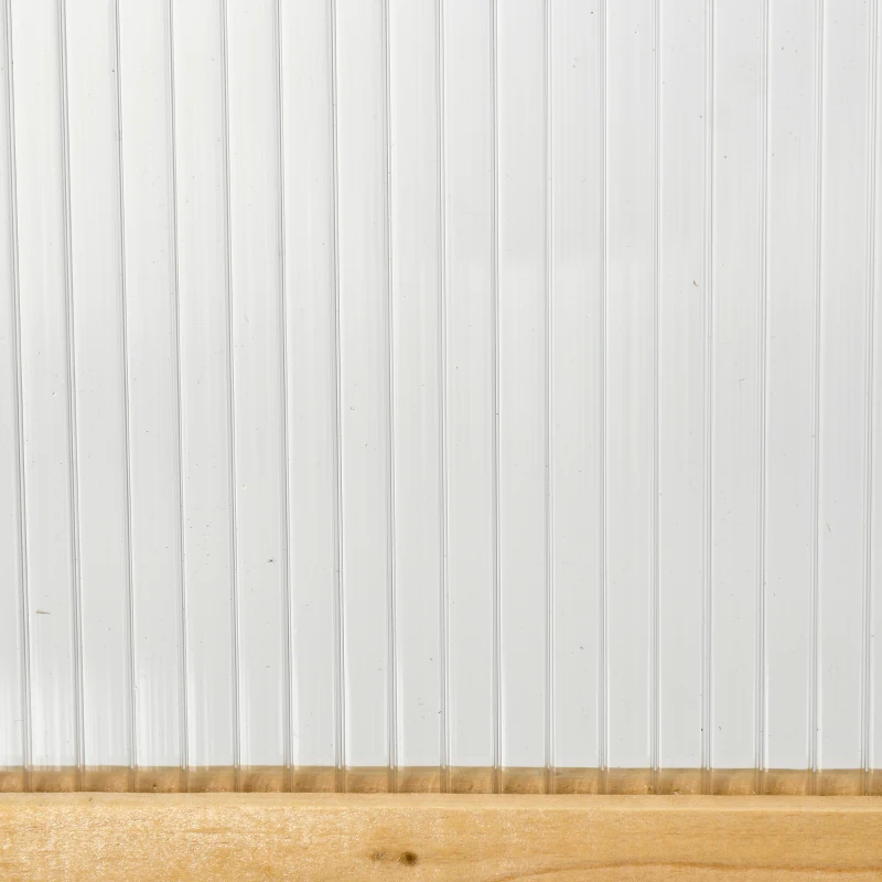 Outsunny Estufa de Madeira com Painéis de Policarbonato Estufa de Jardim com 4 Janelas Abatíveis para Cultivo de Plantas Terraço Exterior 90x48x49,5cm Transparente