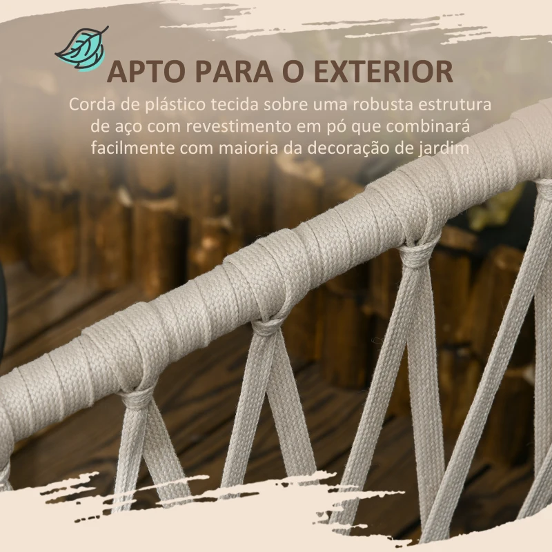 Outsunny Conjunto Móveis de Jardim 3 Peças Incluí Mesa com Bancada de Vidro Temperado e 2 Cadeiras com Almofadas Cinza