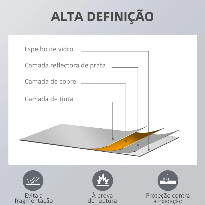 HOMCOM Espelho de Parede Espelho de Corpo Inteiro Estilo Moderno Decoração para Sala de Estar Dormitório Entrada 45x125 cm Madeira