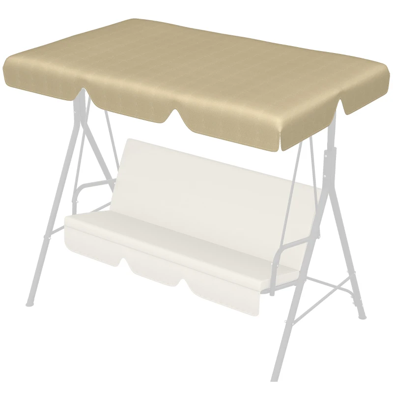 Outsunny Toldo de Substituição para Baloiços de 3 Lugares Toldo para Baloiços de Jardim com Tecido de Poliéster 156x117x15 cm Bege