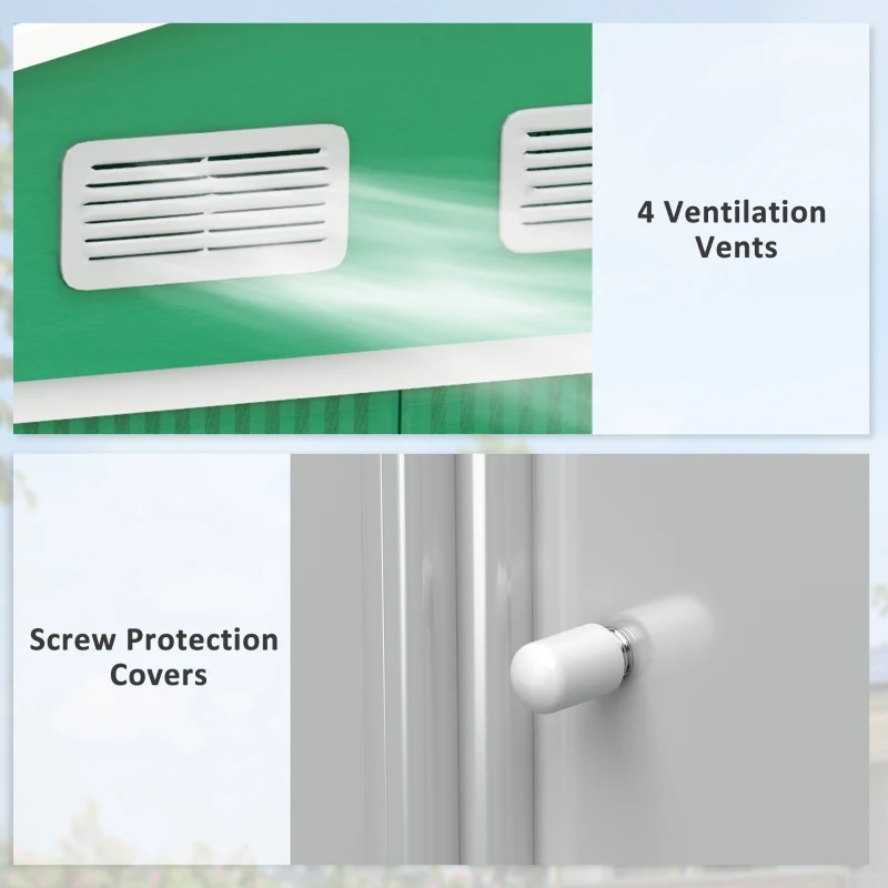 Outsunny Metal 9x6 ft Garden Shed-Green