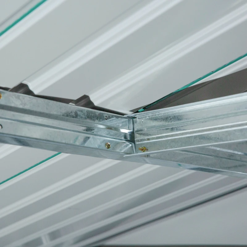 Outsunny Garden Shed Storage 12ft x 11ft Large Steel Metal Storage Shed Sliding doors Green